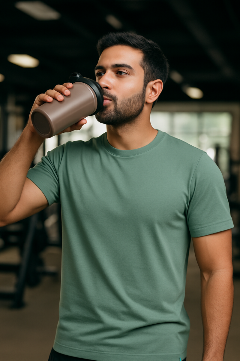 Red-Supima-Cotton-T-Shirt-side-Green